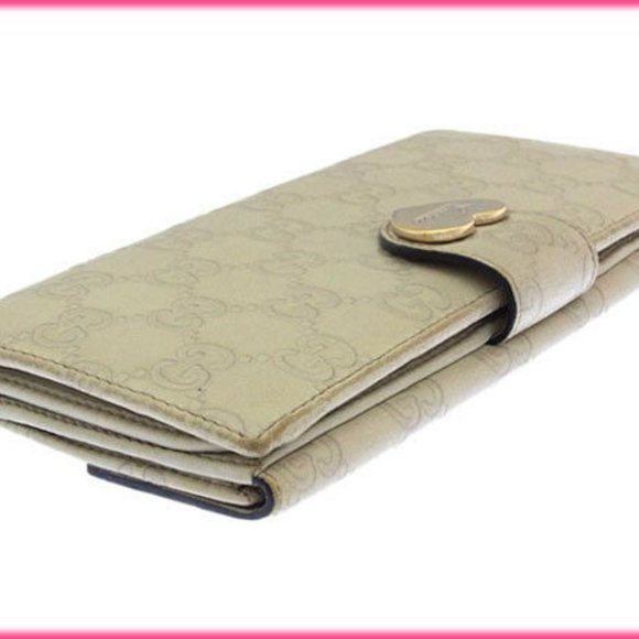 Authentic Gucci Wallet Purse Long Wallet Guccissima Beige Gold Woman  Used - Picture 3 of 6